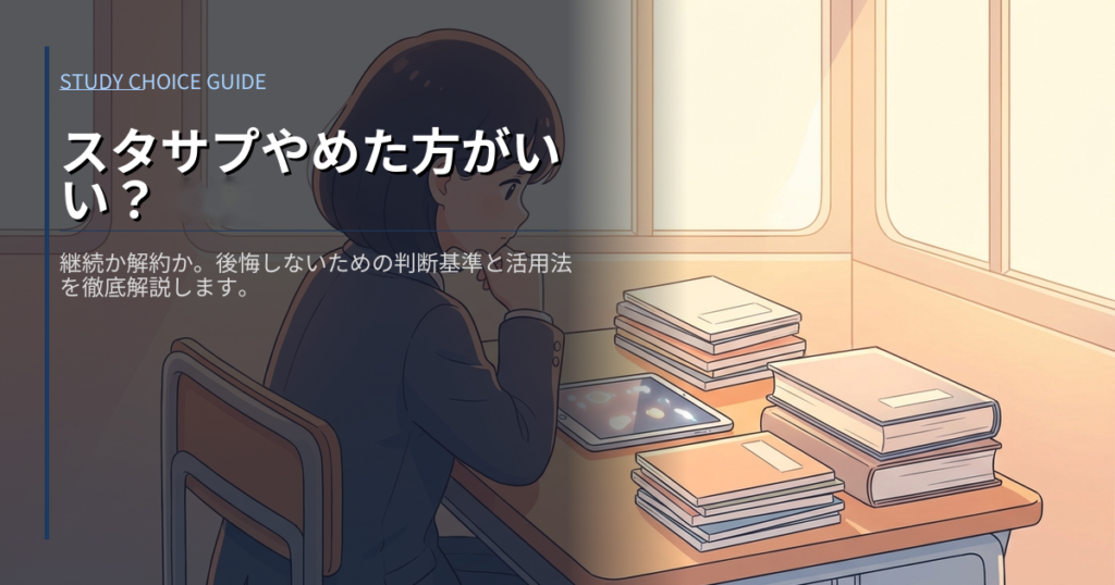 スタディサプリやめた方がいいの解説イメージ