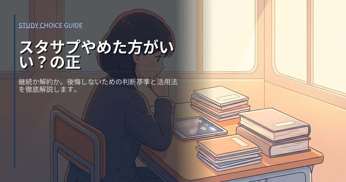 スタディサプリやめた方がいいの解説イメージ