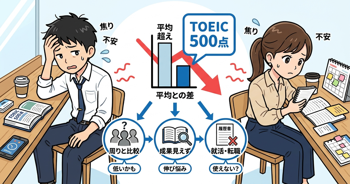 TOEIC500点が「やばい」と感じる瞬間を整理しておく