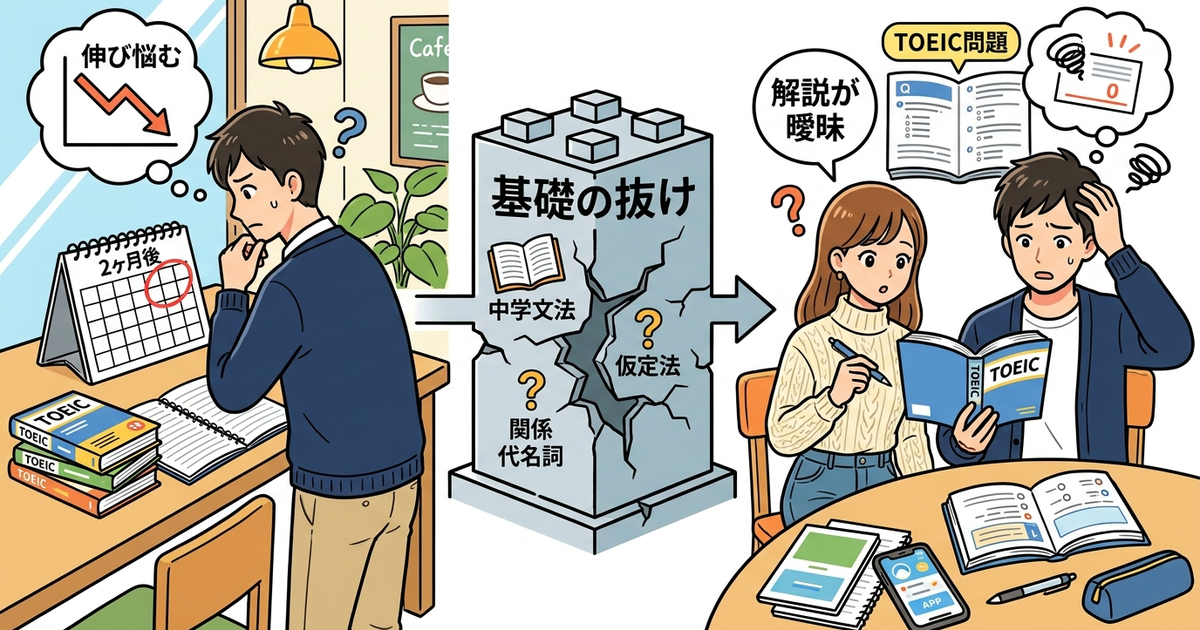 TOEIC初心者が2ヶ月で伸び悩む理由は「基礎の抜け」にある