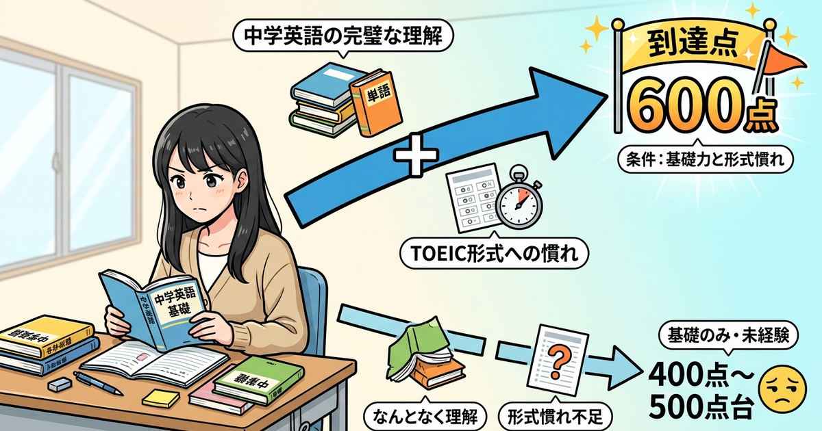 TOEIC中学レベルの到達点は600点──その根拠と到達に必要な条件