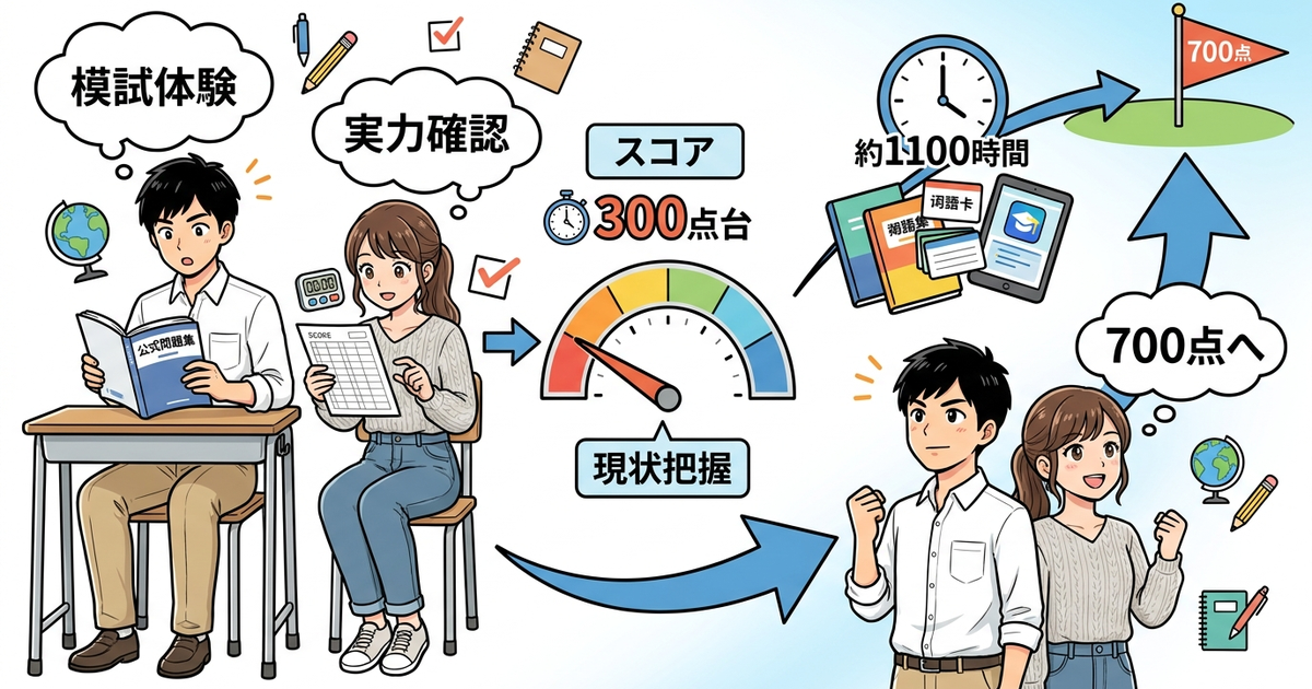 TOEIC700点に到達するまでの初心者向け勉強時間設計