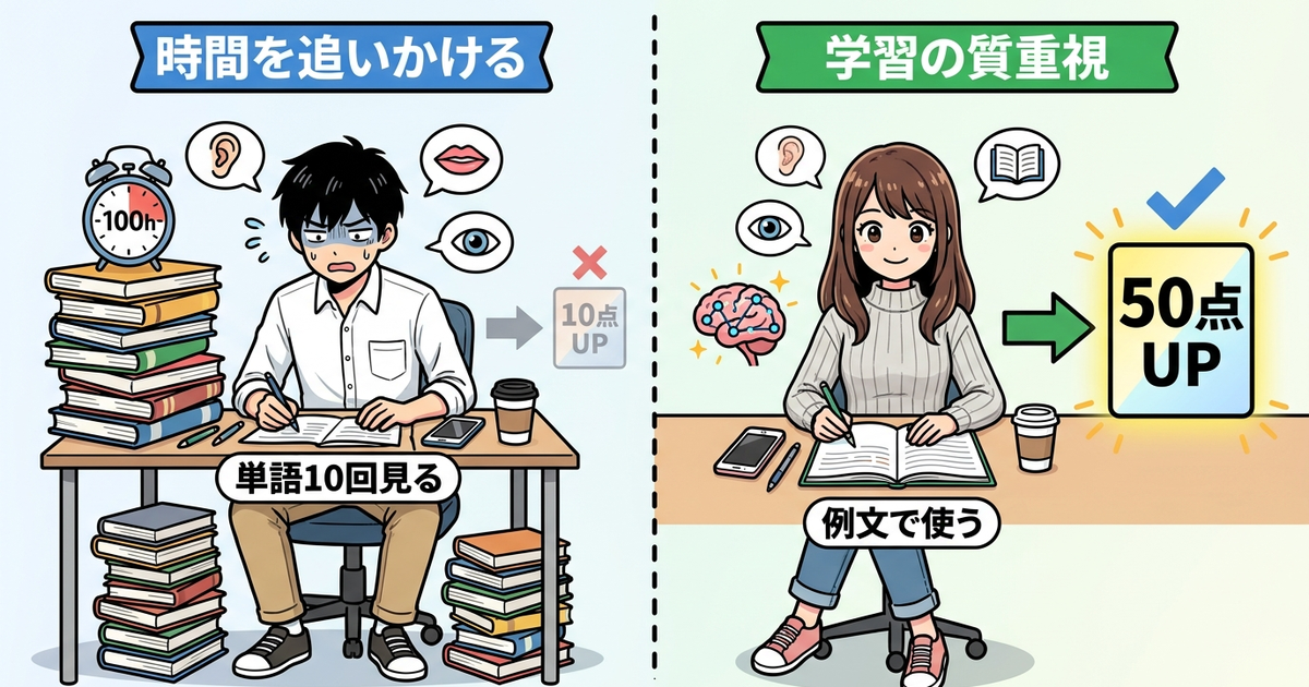 勉強時間の配分より学習の質が結果を決めている