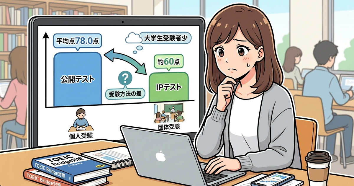 TOEIC Bridge大学生の平均点はどう推移しているのか